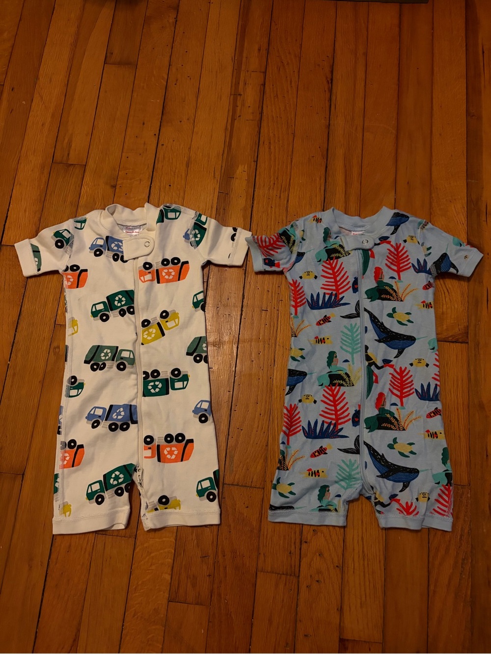 Bundle of two shortie zip pjs